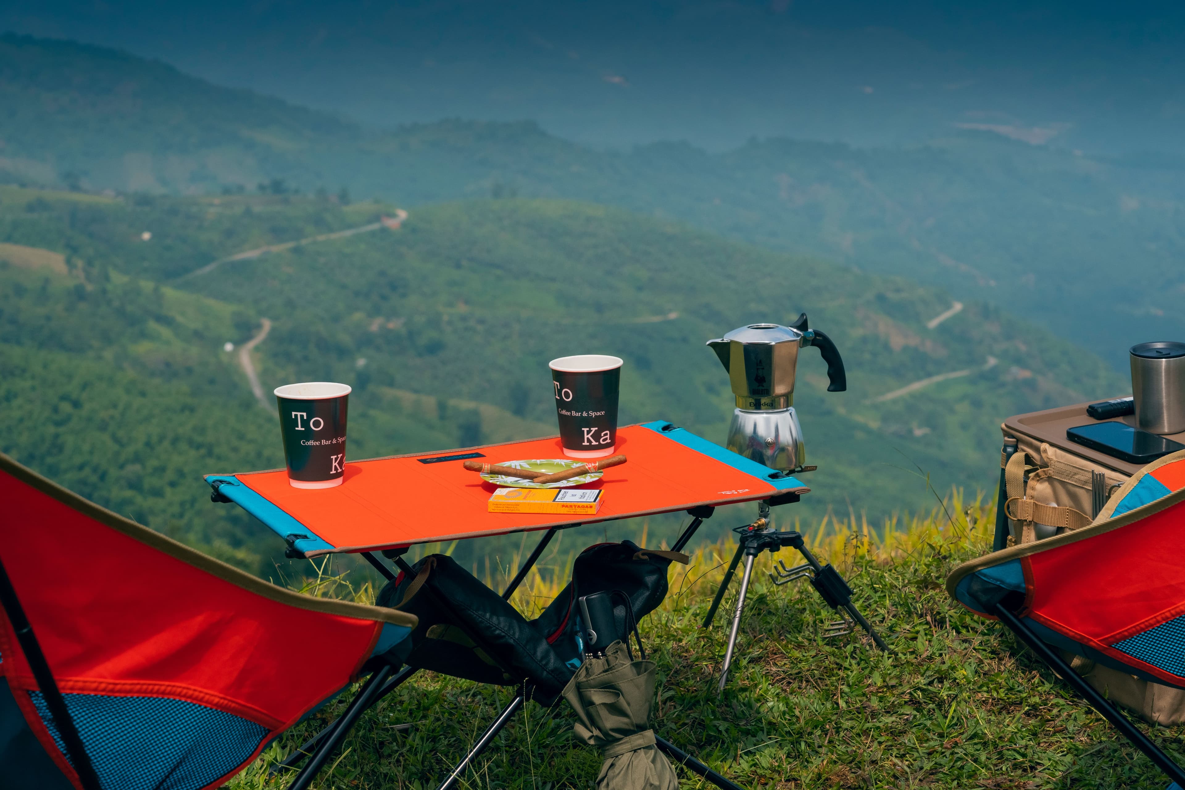 Scenic Coffee Setup