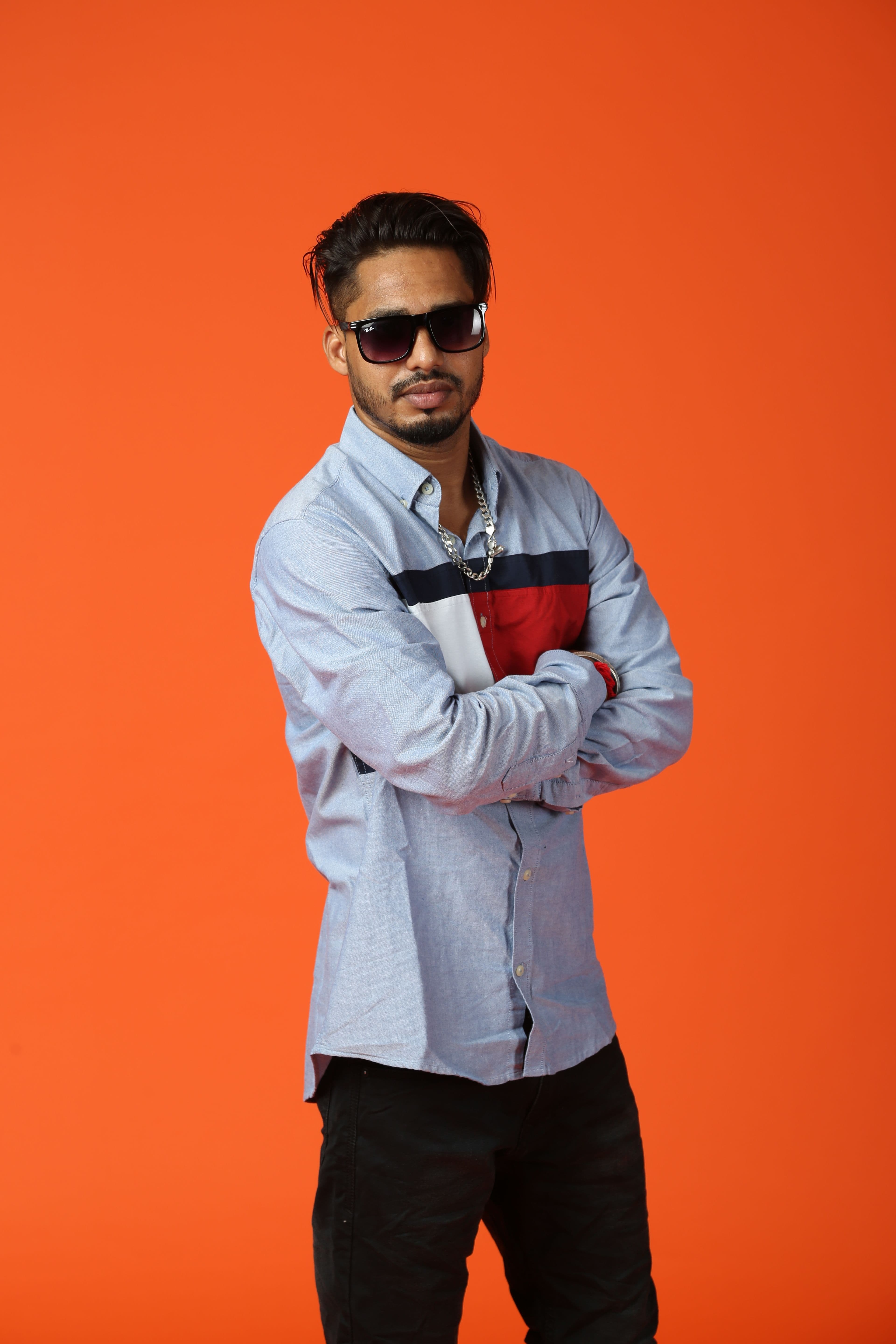 Orange Contrast Shirt