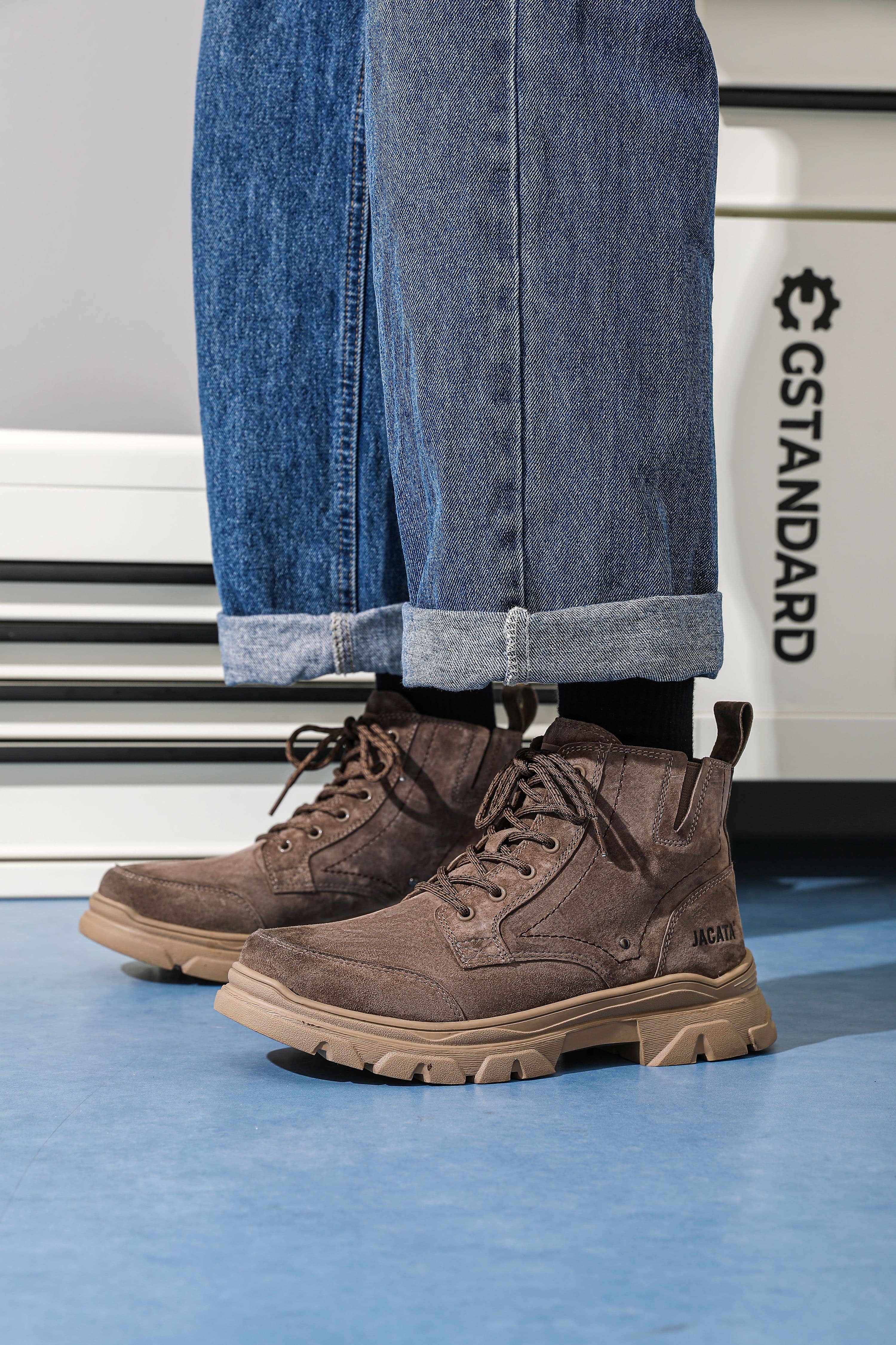 Suede Laceup Boots