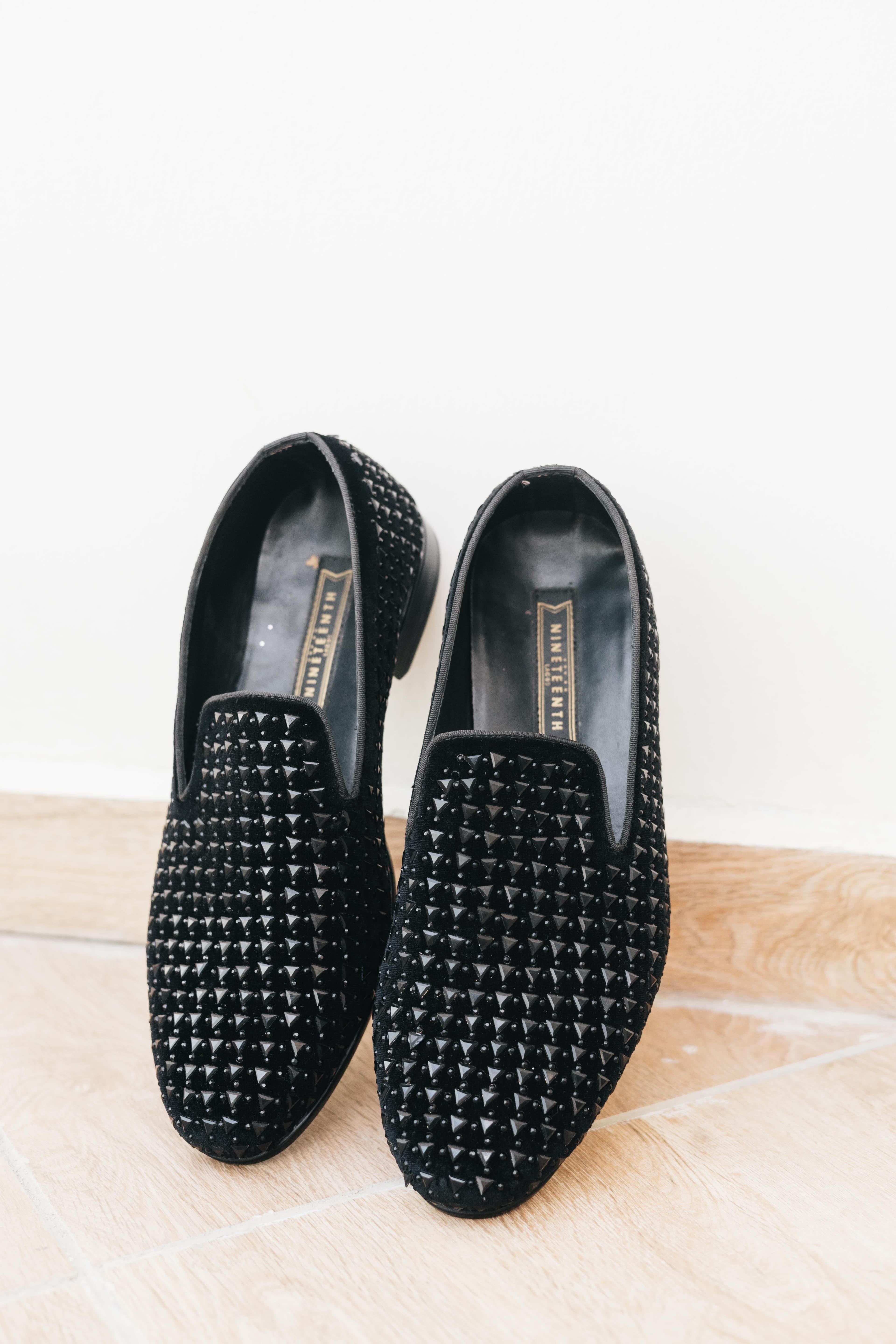 Studded Black Loafers